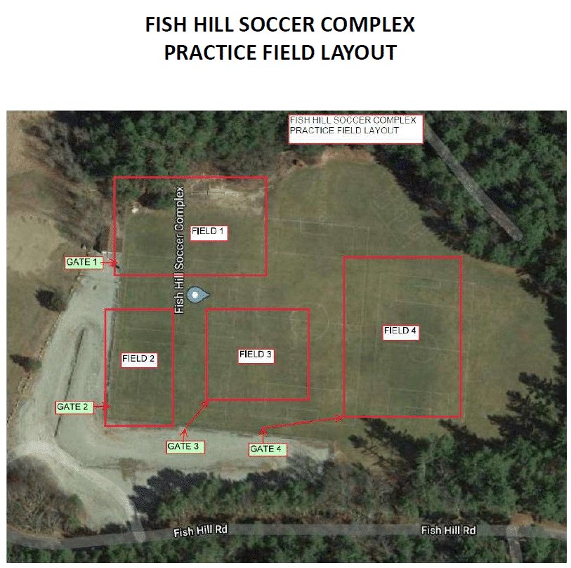 Coventry Soccer Association - Fish Hill Sports Complex - Field Layout